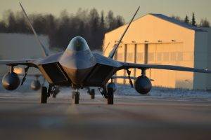 F 22 Raptor, Military Aircraft, Aircraft, US Air Force, Military Base, Sunset