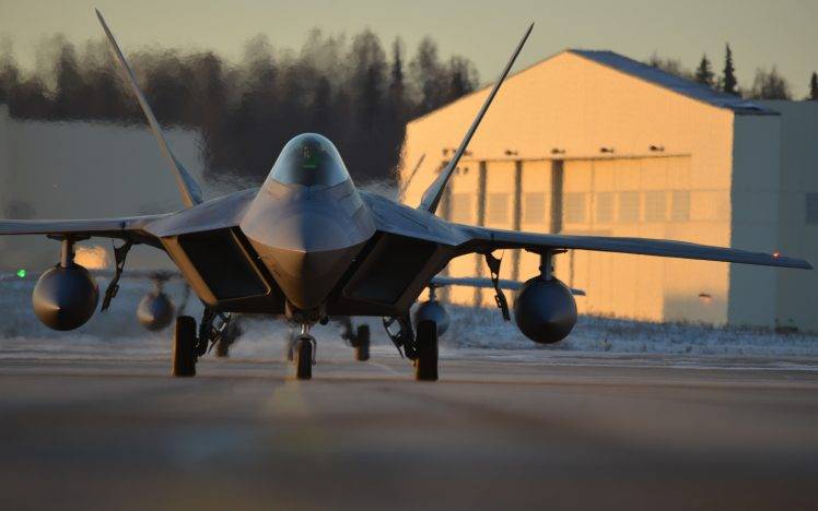 F 22 Raptor, Military Aircraft, Aircraft, US Air Force, Military Base, Sunset HD Wallpaper Desktop Background