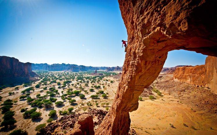 photography, Nature, Landscape, Rock Climbing, Climbing, Desert, Rock Formation HD Wallpaper Desktop Background