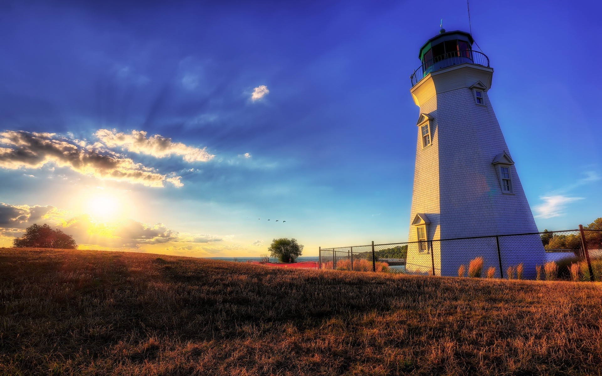 photography, Nature, Landscape, Lighthouse, Sunrise, HDR Wallpaper