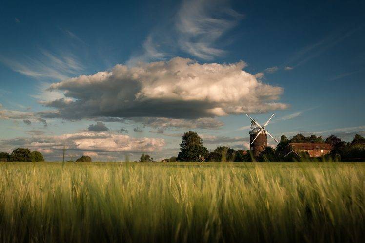 nature, Landscape, Windmills, Clouds HD Wallpaper Desktop Background