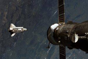 photography, Mir Space Station, Mir, Space Shuttle Atlantis, Space, Space Shuttle, Space Station, NASA, Earth