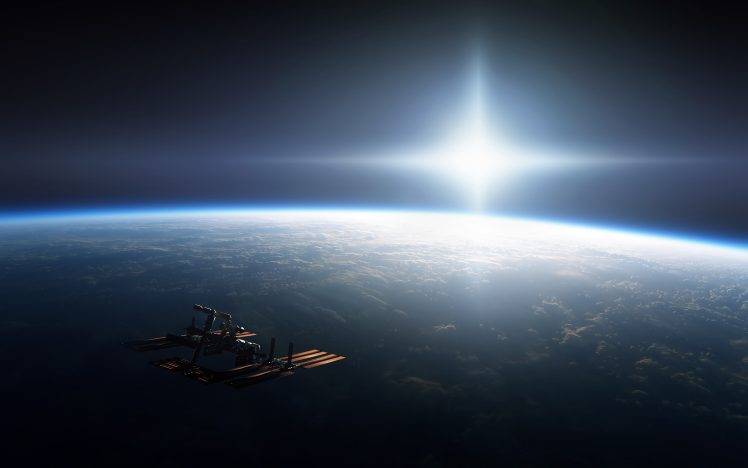 photography, International Space Station, ISS, Space, Earth, Sun, Horizon, Space Station HD Wallpaper Desktop Background