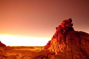 photography, Landscape, Sunset, Rock, Desert, Orange