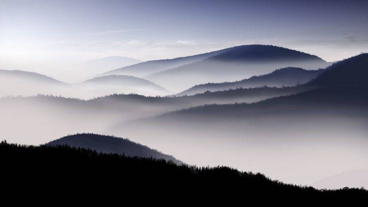 photography, Landscape, Nature, Mist, Mountain HD Wallpaper Desktop Background