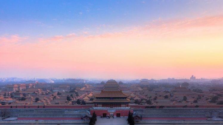 photography, Landscape, Beijing, Sunrise, Forbidden City, China, World Heritage Site HD Wallpaper Desktop Background