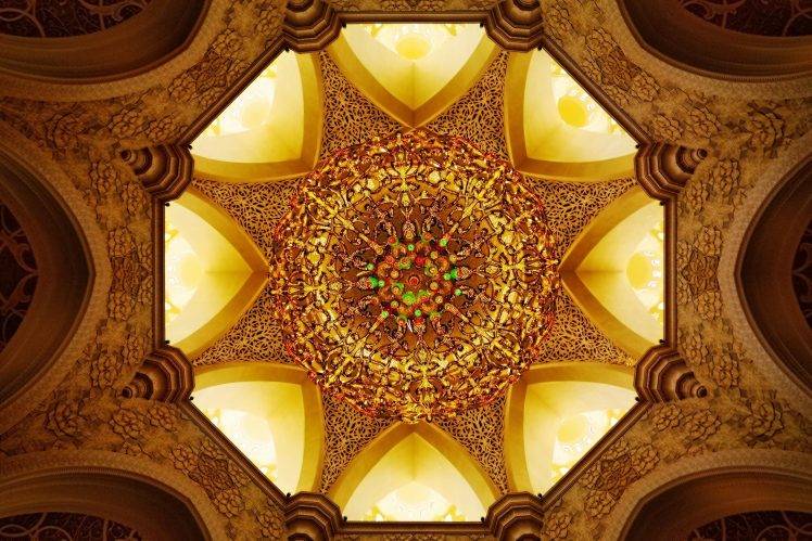 abstract, Architecture, Mosque, Mosaic, Symmetry, Colorful, Arch, Worms Eye View HD Wallpaper Desktop Background