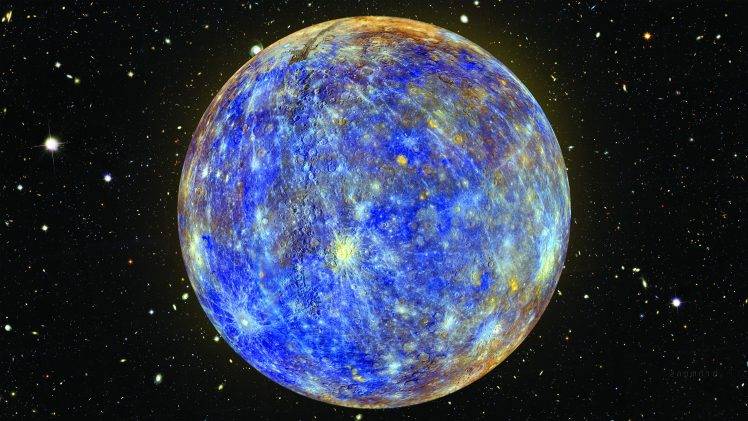 Hubble Deep Field, Space, Stars, Blue, Mercury, NASA, Planet, Shiny, Photoshop HD Wallpaper Desktop Background