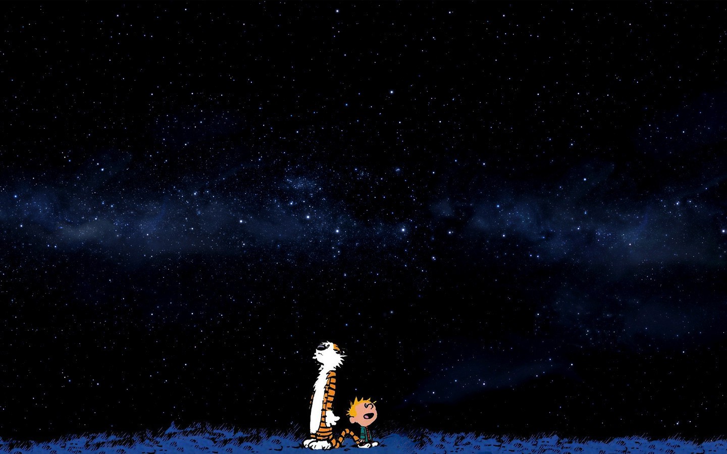 space, Stars, Blue, Comics, Calvin And Hobbes Wallpaper