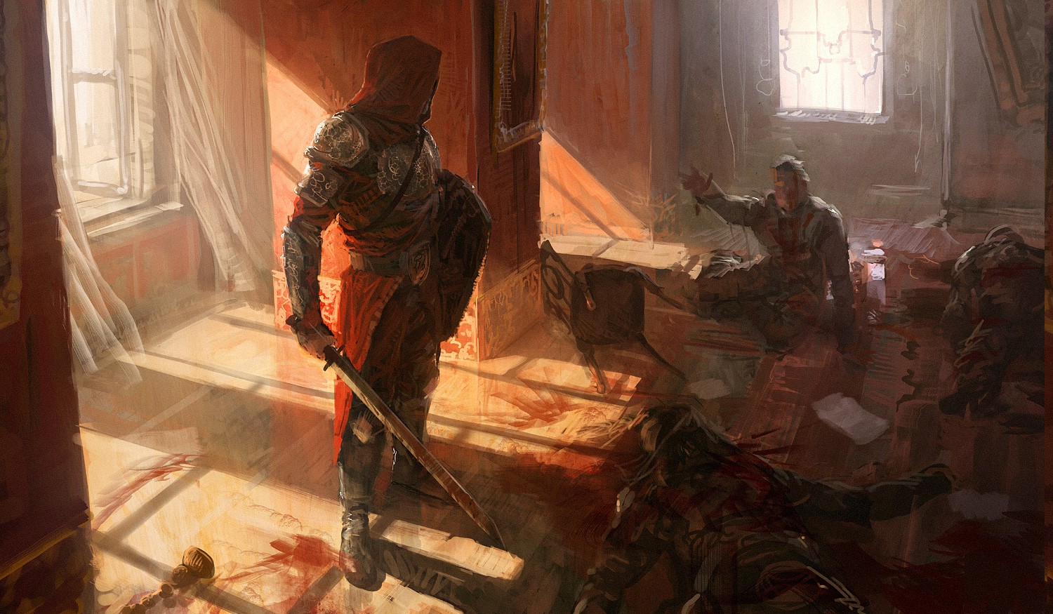 Andree Wallin, Warrior, Sword, Fantasy Art, Medieval, Blood, Assassin