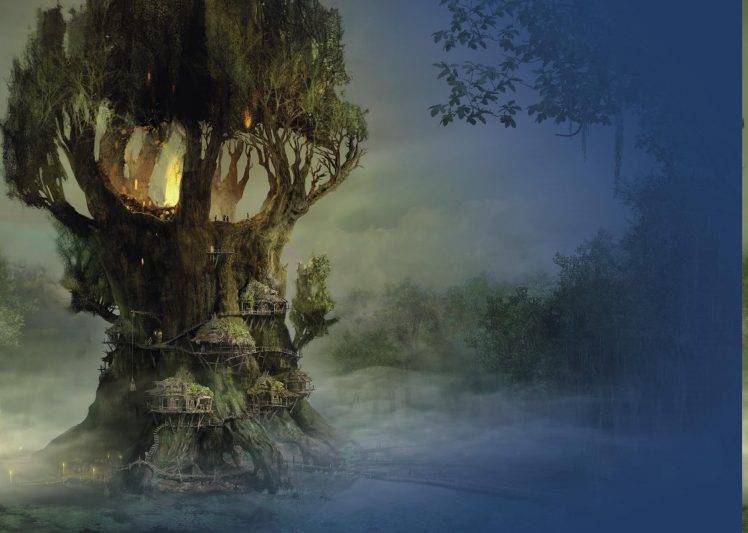 Gothic 4, Trees, Forest, Fire, Artwork, Fantasy Art, Concept Art HD Wallpaper Desktop Background