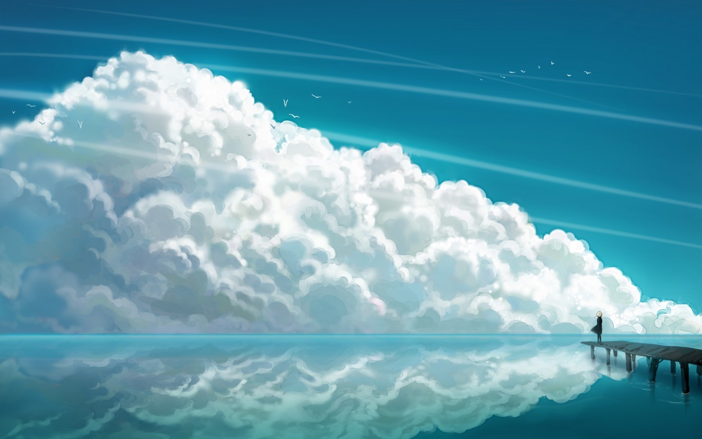 fantasy Art, Sea, Clouds Wallpaper