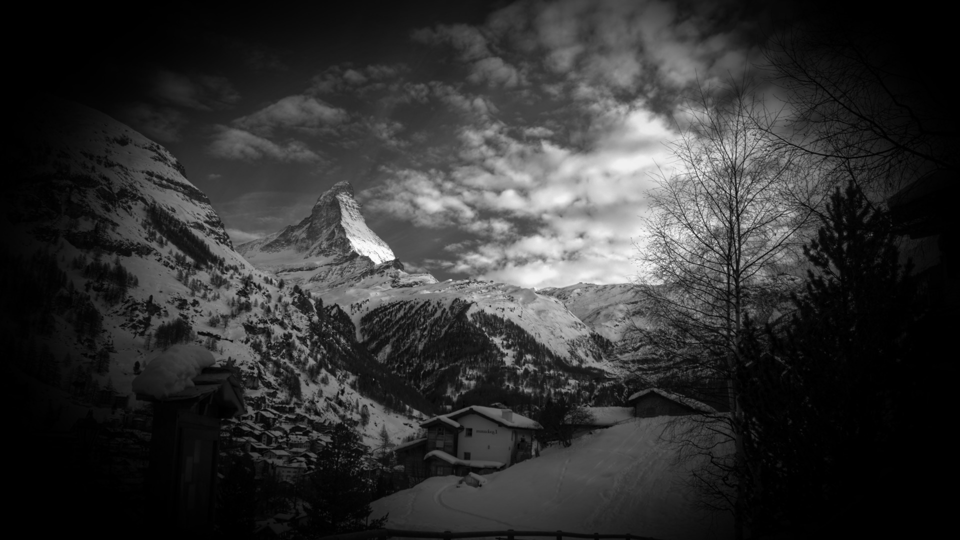 mountain, Nature, Monochrome, Gray, Switzerland, Matterhorn, Alps