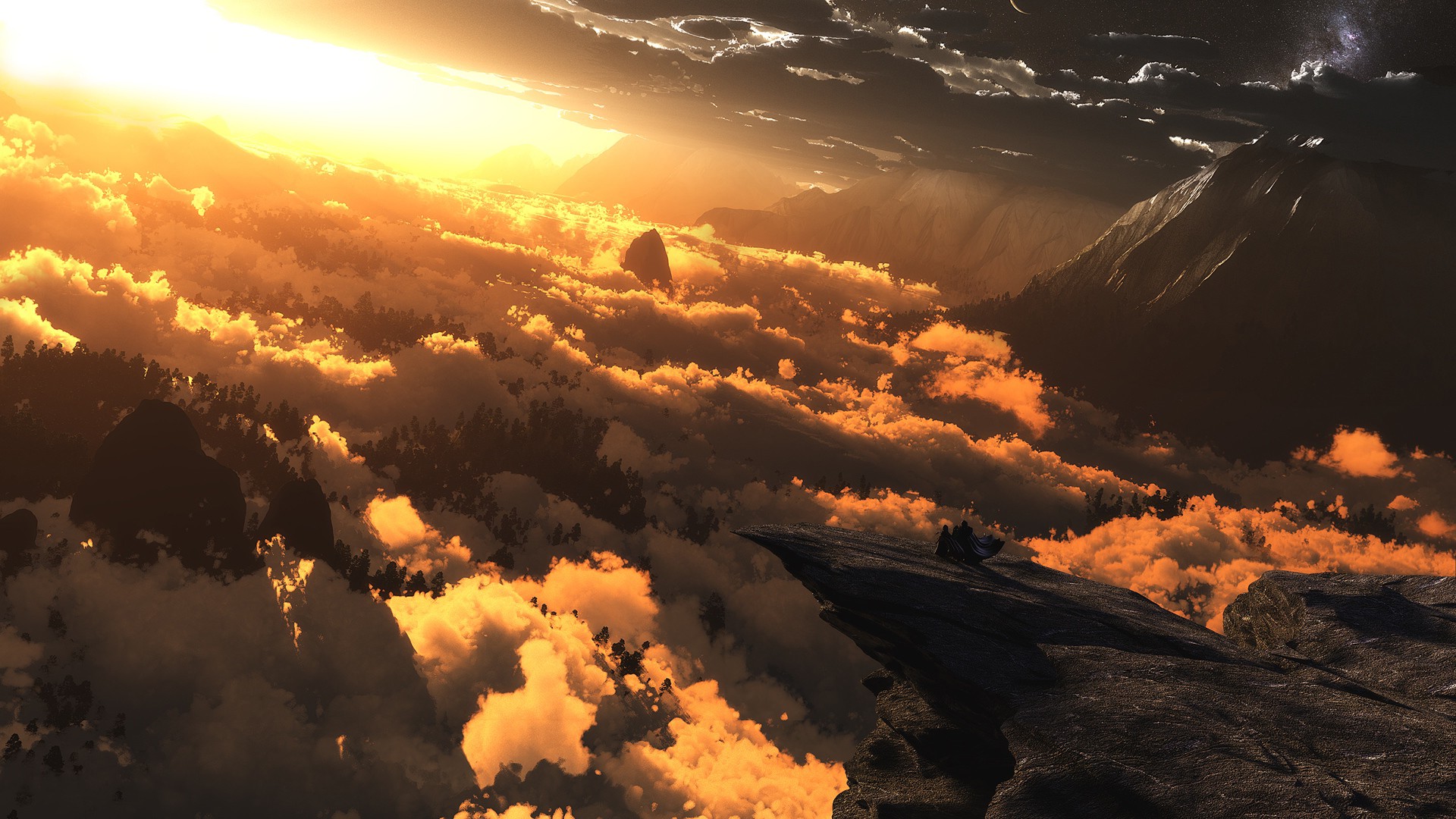 digital Art, Clouds, Sunlight Wallpaper