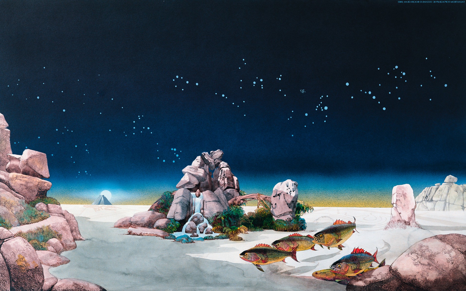 Roger Dean, Fantasy Art, Fish, Rock Wallpaper