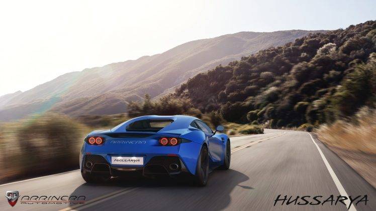 car, Arrinera Automotive S.A., Arrinera Hussarya, Rear View, Road, Blue Cars HD Wallpaper Desktop Background