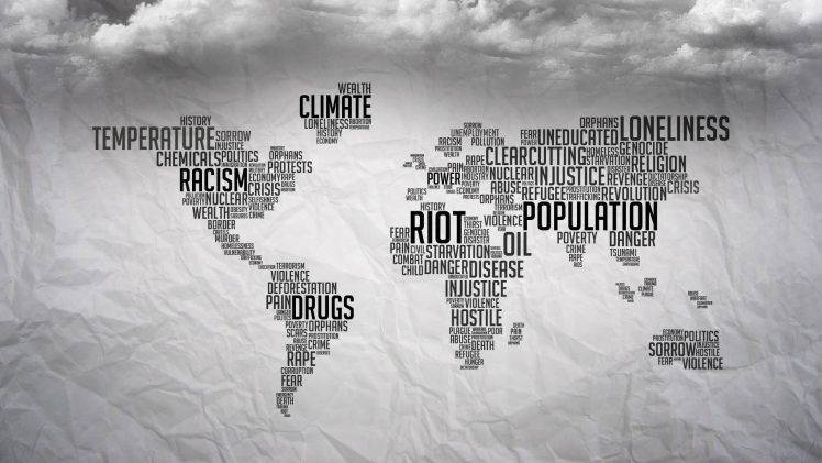 typography, Map, Monochrome, Apocalyptic, Clouds, Paper HD Wallpaper Desktop Background