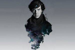 Sherlock, Sherlock Holmes, Benedict Cumberbatch, TV, Smoke, Simple Background
