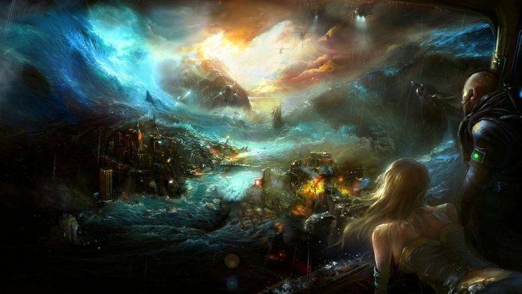 artwork, Fantasy Art, Space, Apocalyptic, Disaster HD Wallpaper Desktop Background