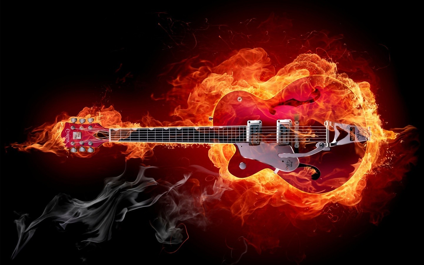 guitar, 3D, Artwork, Fantasy Art, Fire Wallpapers HD / Desktop and ...