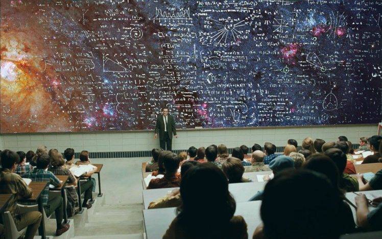 Blackboard, Space, Universities, Universe, Science, A Serious Man, Chalkboard, Nebula, Mathematics, Physics, Students HD Wallpaper Desktop Background