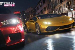 Forza Horizon 2, Video Games, Mitsubishi Lancer Evo X, Lamborghini Huracan