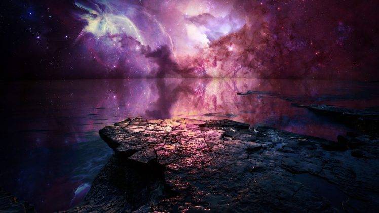 artwork, Fantasy Art, Concept Art, Planet, Nebula, Sky, Stars HD Wallpaper Desktop Background