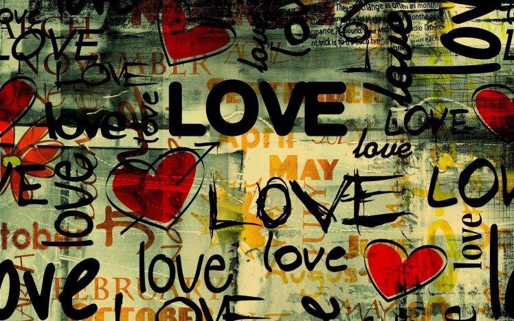 graffiti, Typography, Love, Hearts HD Wallpaper Desktop Background