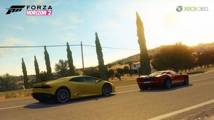 Forza Horizon 2, Lamborghini Huracan, Ford GT, Video Games, Xbox 360 HD Wallpaper Desktop Background