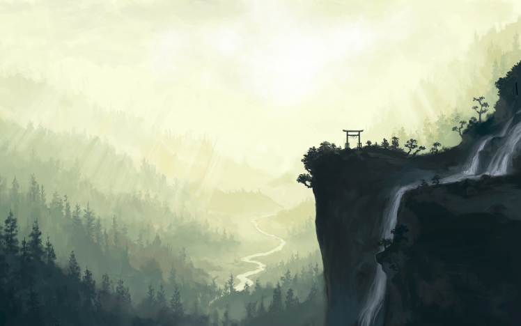 cliff, Forest HD Wallpaper Desktop Background