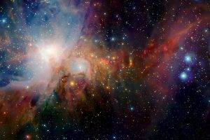 nebula, Horsehead Nebula, Space, Stars, Lights, Neon