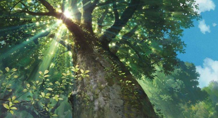 nature, Sunlight, Trees, Sun Rays, Worms Eye View, Studio Ghibli, Karigurashi No Arrietty HD Wallpaper Desktop Background