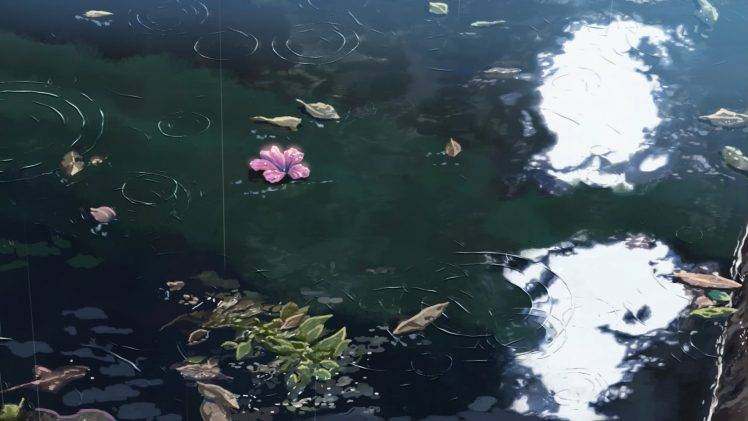 rain, The Garden Of Words, Makoto Shinkai, Water, Flowers, Sunlight HD Wallpaper Desktop Background