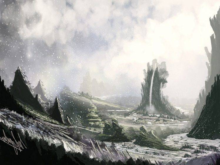 fantasy Art, Artwork, Snow, Winter, Frost, Landscape HD Wallpaper Desktop Background