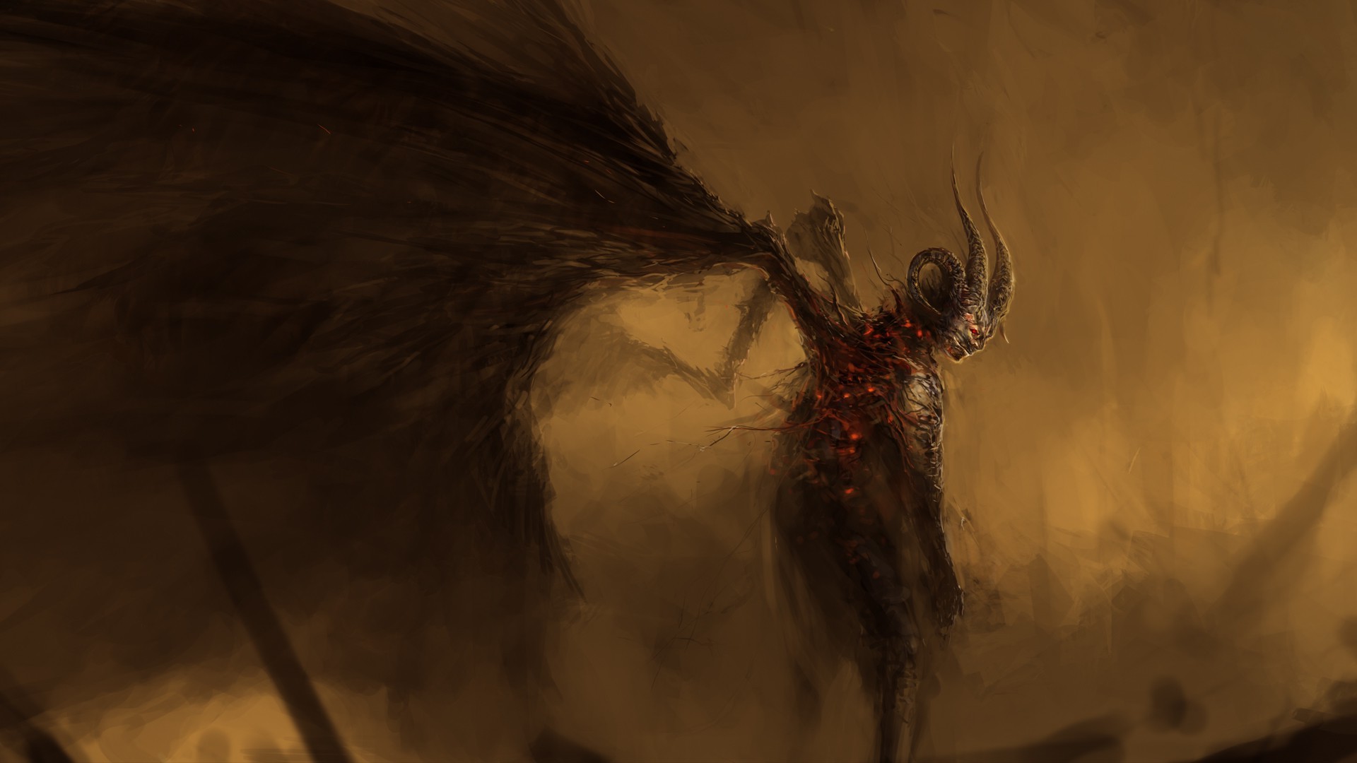 devils, Fantasy Art, Wings, Horns Wallpaper