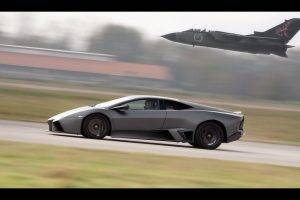 car, Jet Fighter, Motion Blur, Lamborghini Reventon, Panavia Tornado