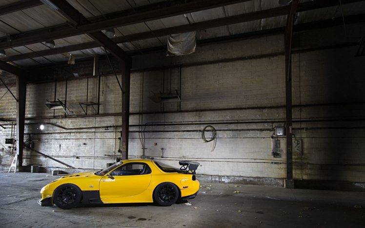 JDM, Stance, Mazda, Car, Rx 7, Yellow Cars HD Wallpaper Desktop Background