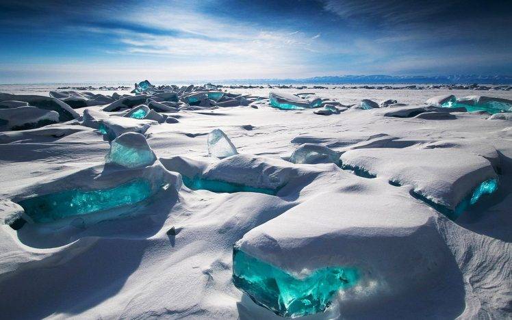 ice, Blue, Lake Baikal, Siberia, Alexey Trofimov, Snow HD Wallpaper Desktop Background