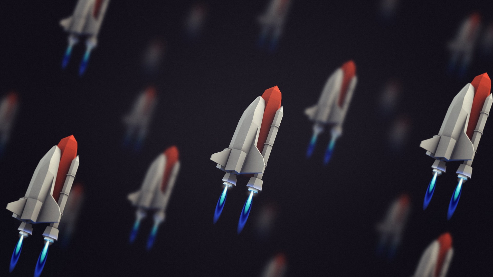 spaceship, Low Poly, Space, Space Shuttle Wallpaper