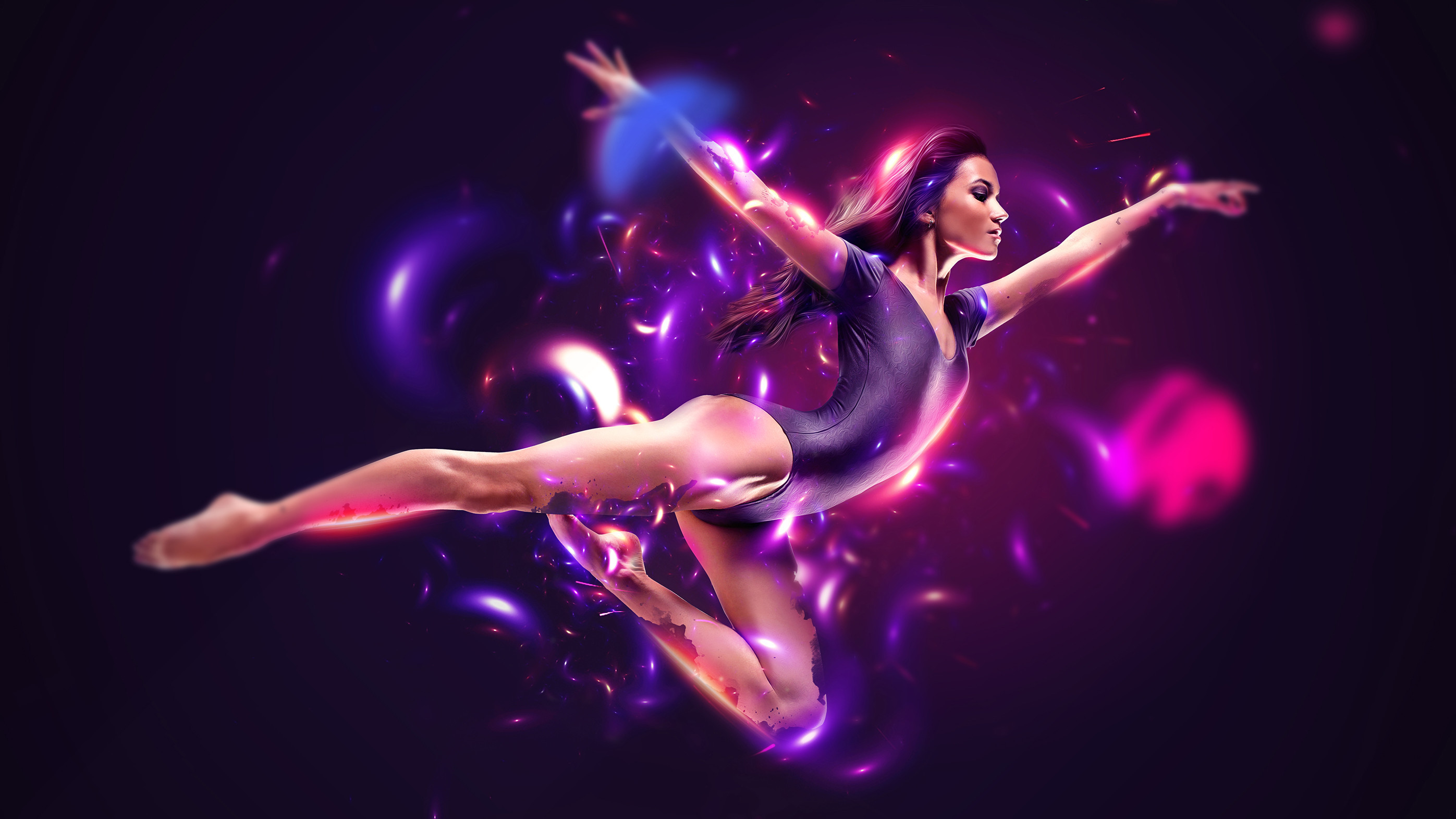 violet, Leotard, Artwork, Women Wallpaper