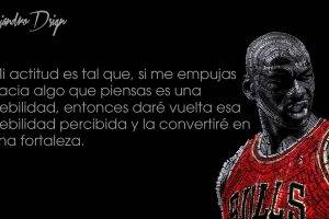 typographic Portraits, Michael Jordan, Basketball, Chicago Bulls, Black Background, Quote