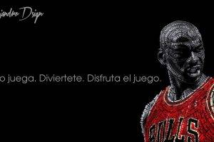 Michael Jordan, Typographic Portraits, Chicago Bulls, Basketball, Black Background, Quote