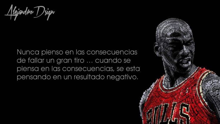 Michael Jordan, Chicago Bulls, Basketball, Quote, Typographic Portraits HD Wallpaper Desktop Background