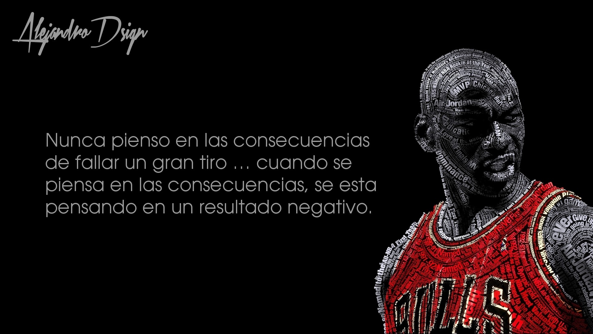 Michael Jordan, Chicago Bulls, Basketball, Quote, Typographic Portraits Wallpaper