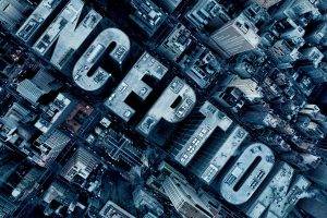 Inception, Skyscraper, Aerial View, Typography, City