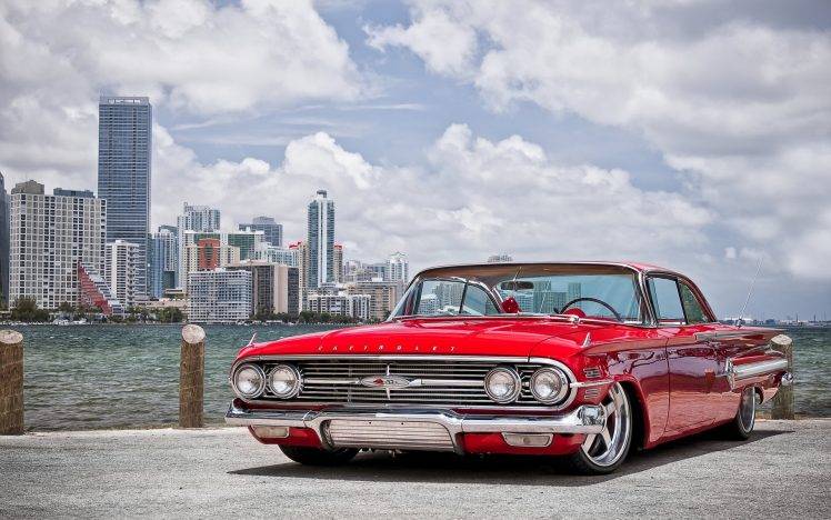 1960 Chevrolet Impala, Car, Red Cars HD Wallpaper Desktop Background