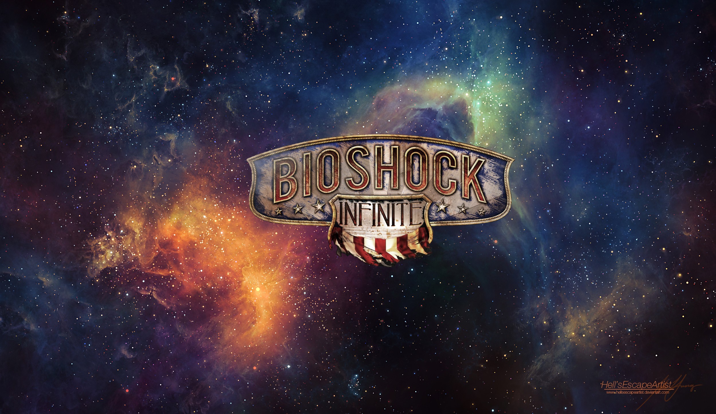 BioShock, BioShock Infinite, Booker DeWitt, Space, Artwork, Video Games, Stars, Lighthouse Wallpaper