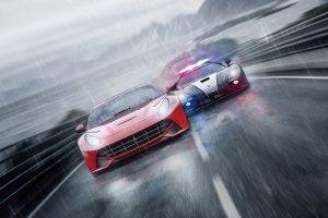 Need For Speed: Rivals, Ferrari F12berlinetta, Koenigsegg Agera, Video Games, Rain, Road