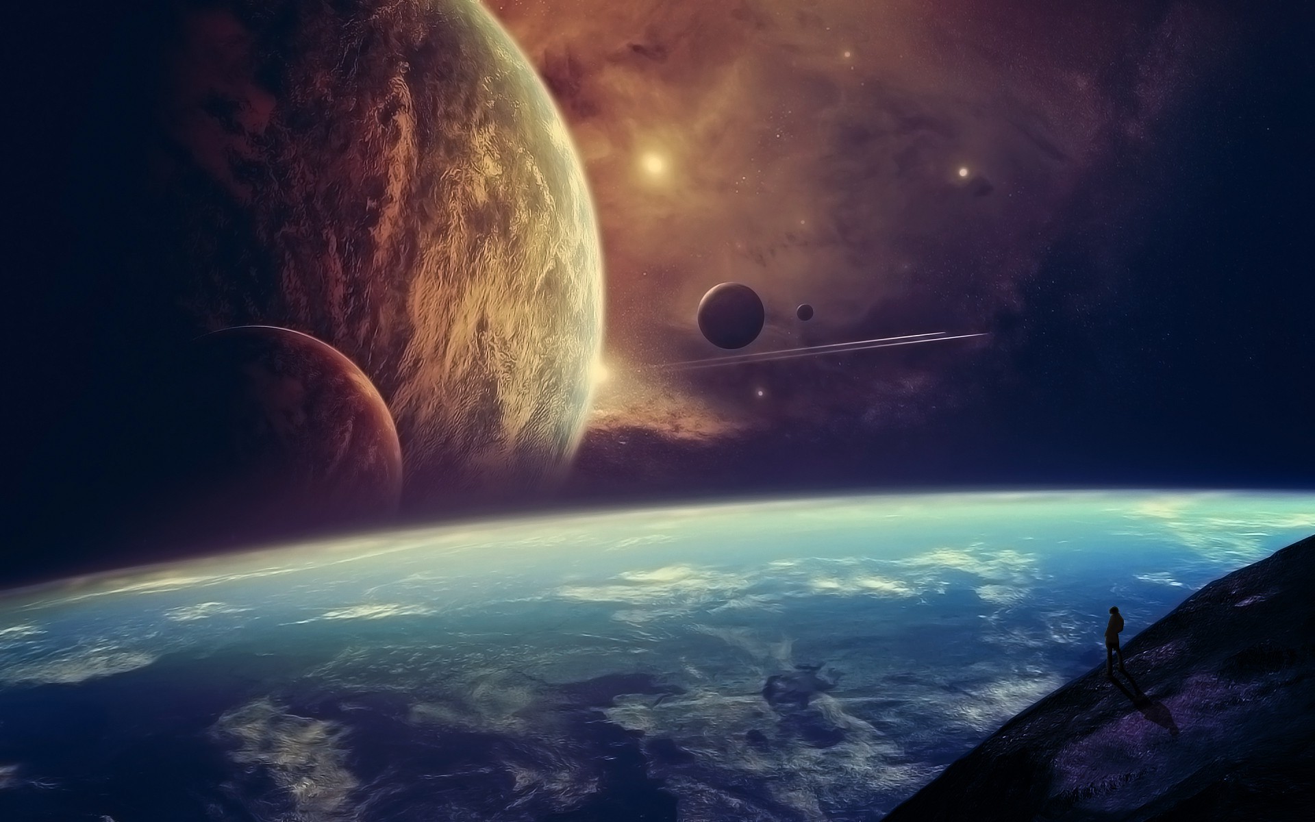 artwork, Concept Art, Planet, Space, Sky, Stars Wallpaper