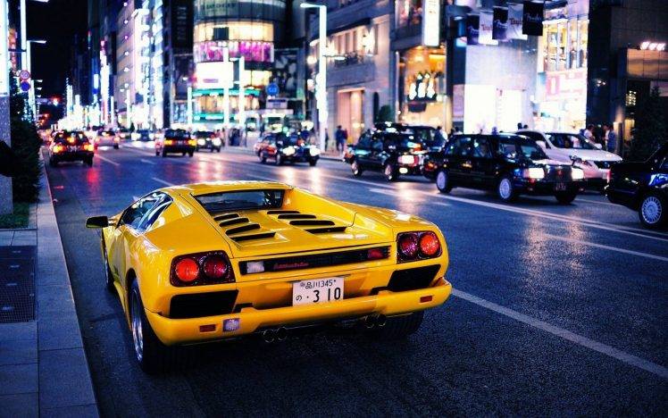 Lamborghini Diablo, Car, Lamborghini, Japan, Yellow Cars HD Wallpaper Desktop Background